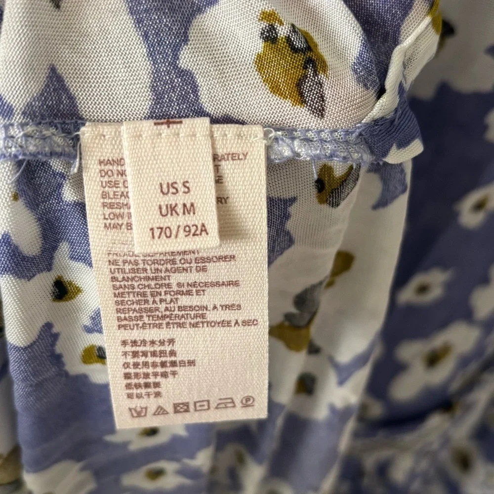 Free People Love Letter Tunic Rain Combo Blue White Floral Daisy Sheer Boho